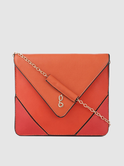 

Global Desi Orange Textured Sling Bag