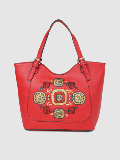 

Global Desi Women Red Self Design Shoulder Bag