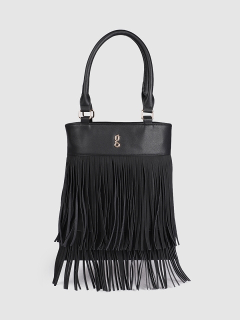 

Global Desi Black Solid Handheld Bag