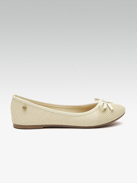 

Carlton London Women Beige Woven Design Ballerinas