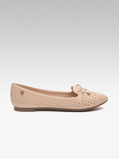 

Carlton London Women Beige Laser Cut Ballerinas