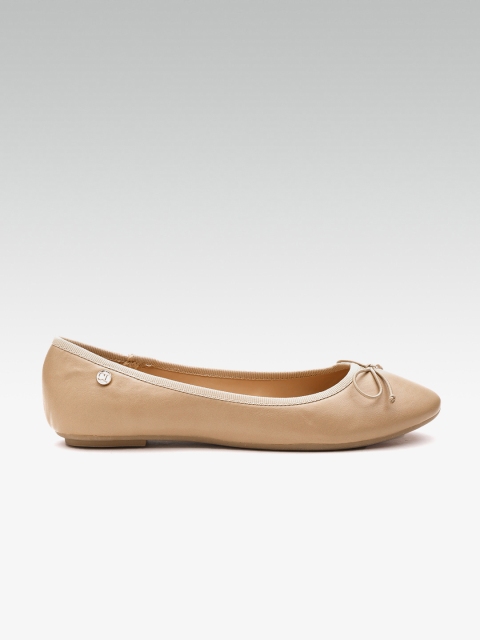 

Carlton London Women Beige Solid Ballerinas with Bow Detail