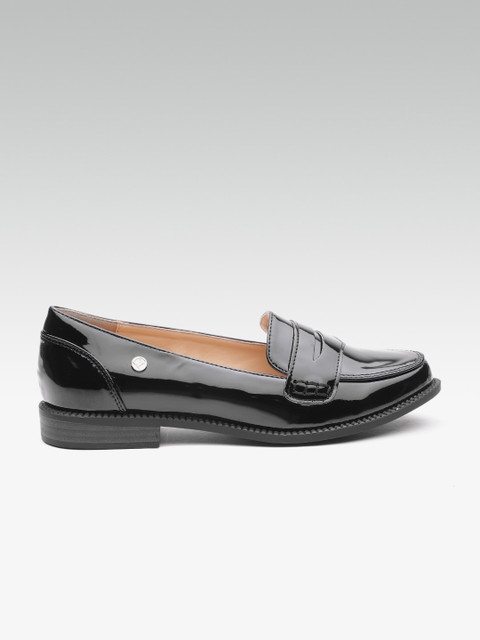 

Carlton London Women Black Solid Penny Loafers