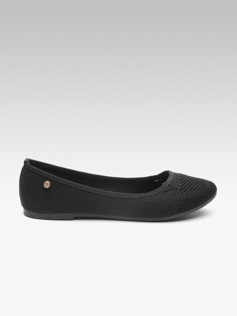 

Carlton London Women Black Woven Design Ballerinas
