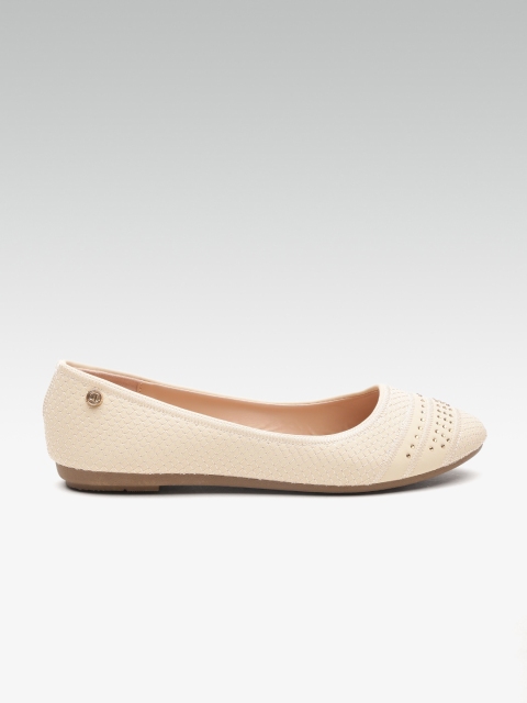 

Carlton London Women Beige Woven Design Ballerinas