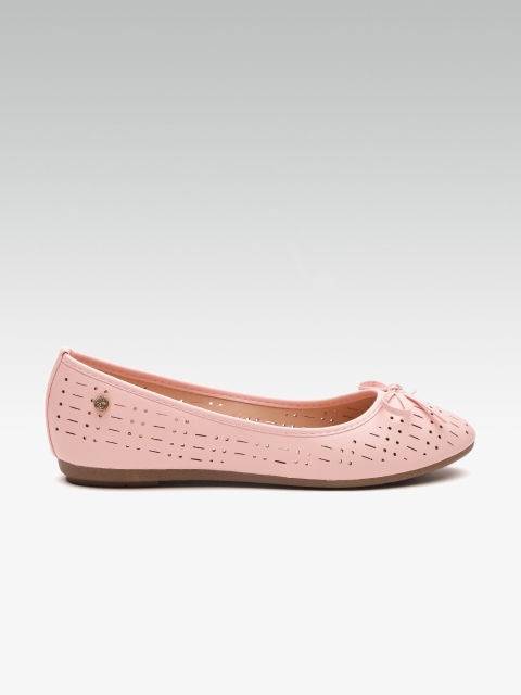 

Carlton London Women Pink Solid Ballerinas with Laser Cuts Detail