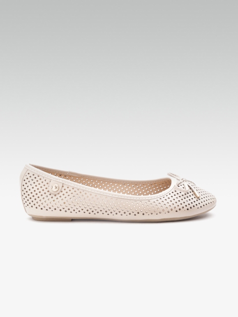 

Carlton London Women Beige Laser Cut Ballerinas