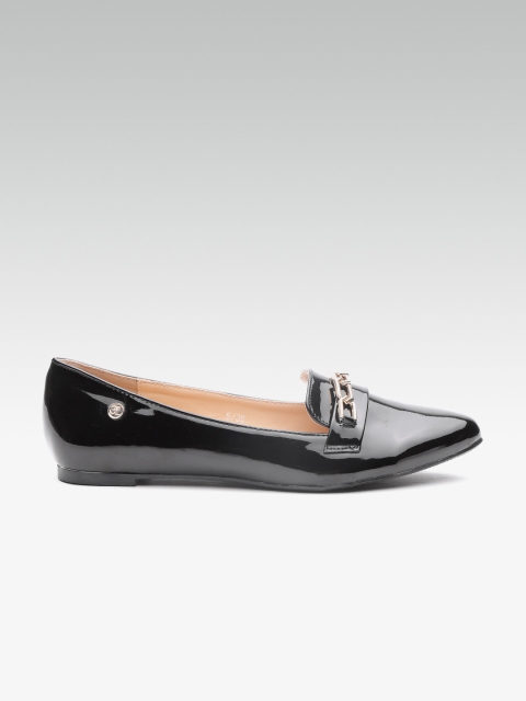 

Carlton London Women Black Solid Ballerinas with Metal Detail
