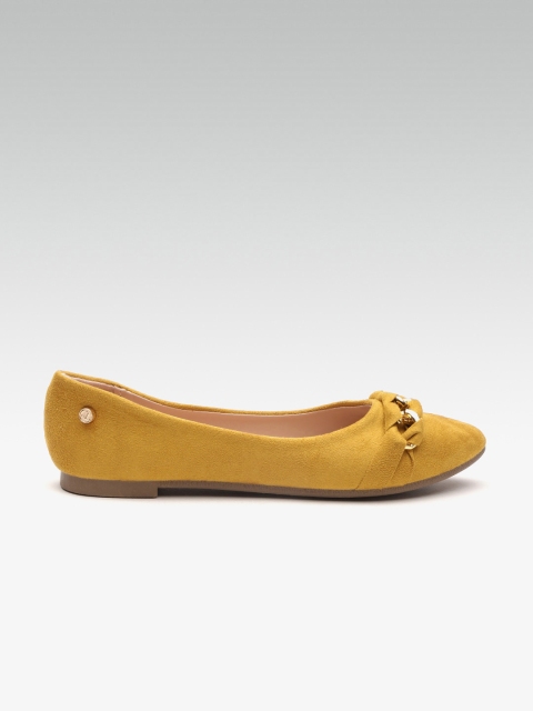 

Carlton London Women Mustard Yellow Solid Ballerinas