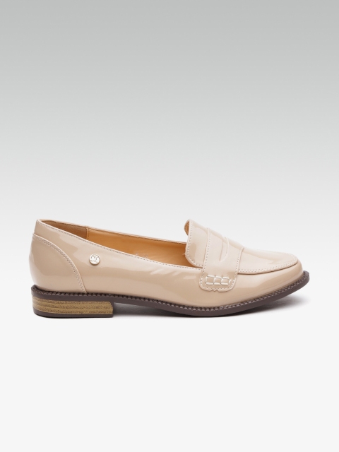 

Carlton London Women Beige Solid Penny Loafers