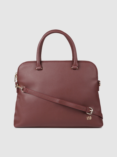 

AND Burgundy Solid Handheld Bag