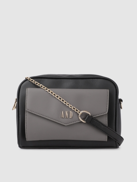 

AND Black & Grey Colourblocked Sling Bag