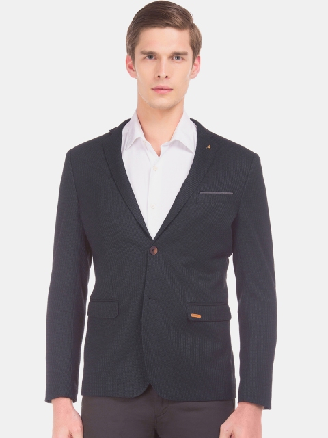 

Arrow Men Navy Blue Solid Single-Breasted Blazer