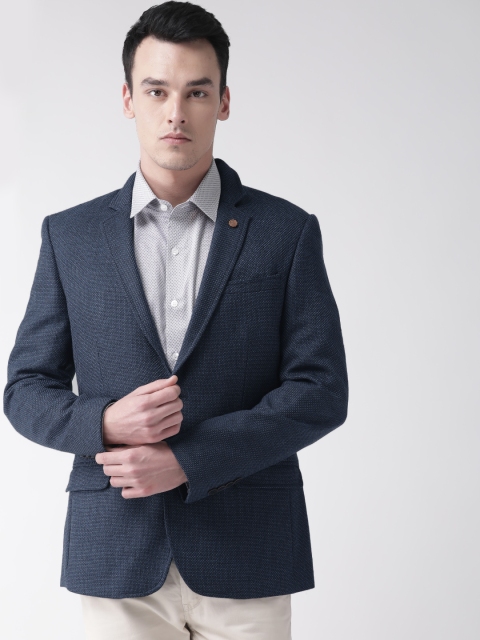 

Arrow Men Navy Blue Solid Single-Breasted Tailored Fit Smart Casual Blazer