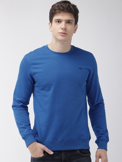 

Park Avenue Men Blue Solid Sweatshirt