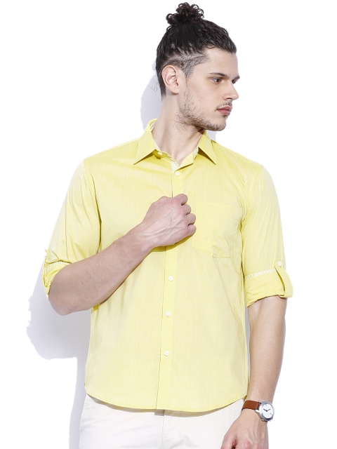 

Four One Oh Yellow Slim Casual Shirt