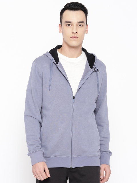 

Reebok Men Blue Fon Bas Solid Hooded Sweatshirt