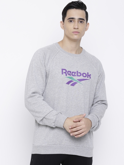 

Reebok Classic Unisex Grey Melange Vector Crew Printed Sweatshirt