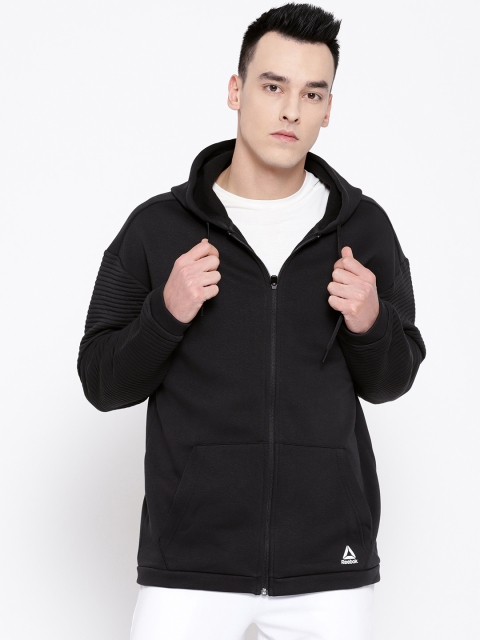

Reebok Men Black Workout Ready Fleece Full-Zip Hooded Sweatshirt