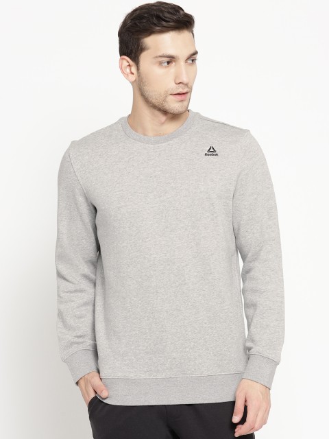 

Reebok Men Grey Melange Fon Basic Solid Training Sweatshirt