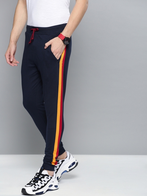 

Difference of Opinion Men Navy Blue Solid Straight Fit Joggers