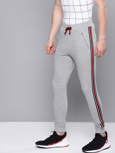

Difference of Opinion Men Grey Melange Solid Slim-Fit Joggers