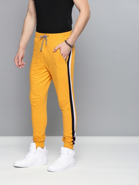 

Difference of Opinion Men Mustard Yellow Solid Straight Fit Joggers