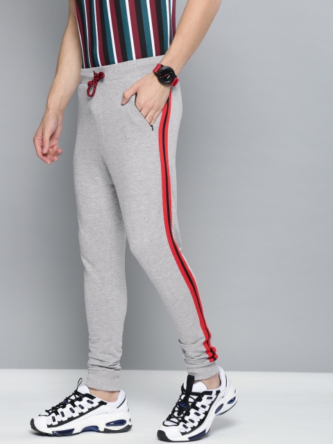 

Difference of Opinion Men Grey Melange Solid Straight Fit Joggers