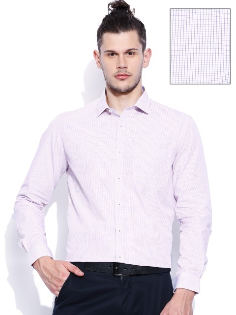 

Four One Oh Purple & White Checked Slim Formal Shirt
