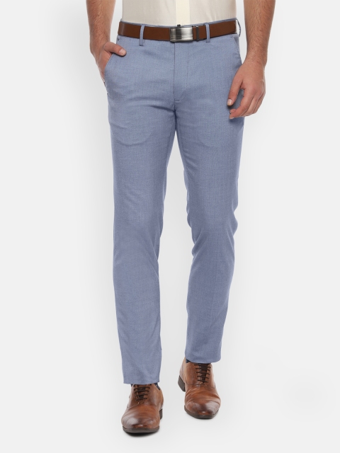 

Van Heusen Men Blue Slim Fit Solid Formal Trousers