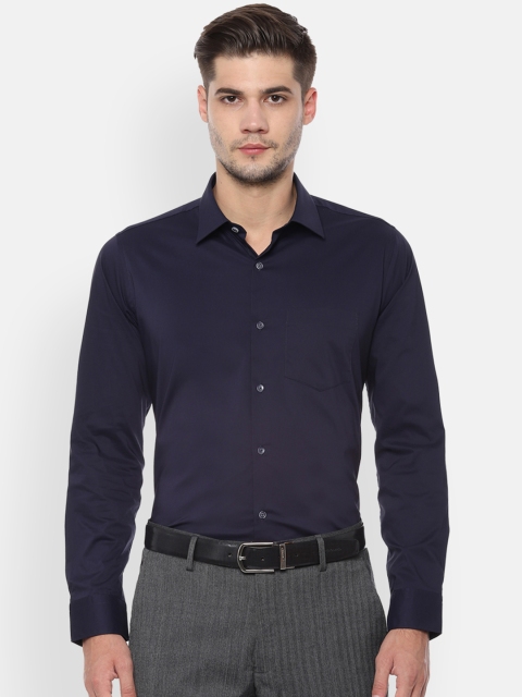 

Van Heusen Men Navy Blue Slim Fit Solid Formal Shirt