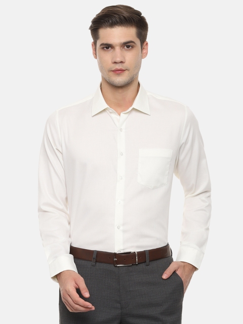 

Van Heusen Men Cream-Coloured Slim Fit Solid Formal Shirt
