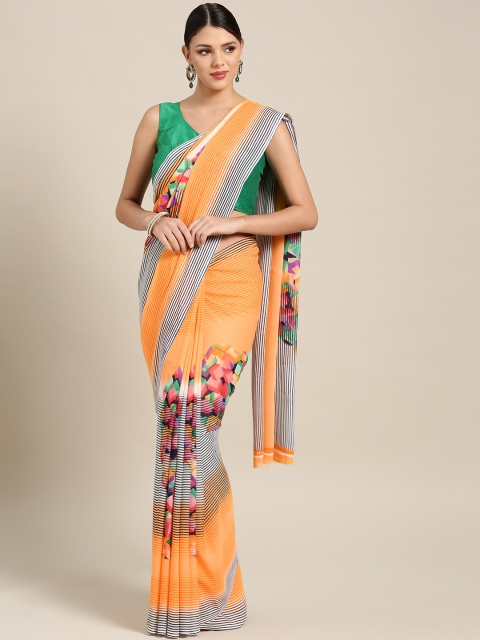 

Ligalz Yellow & White Striped Saree