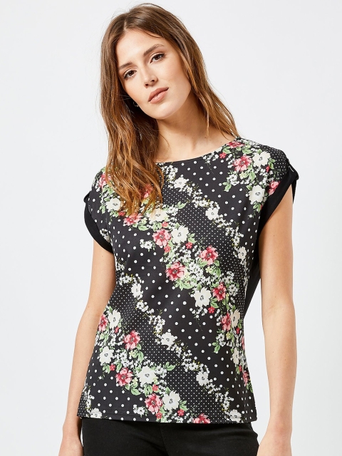 

DOROTHY PERKINS Women Black & White Printed Top