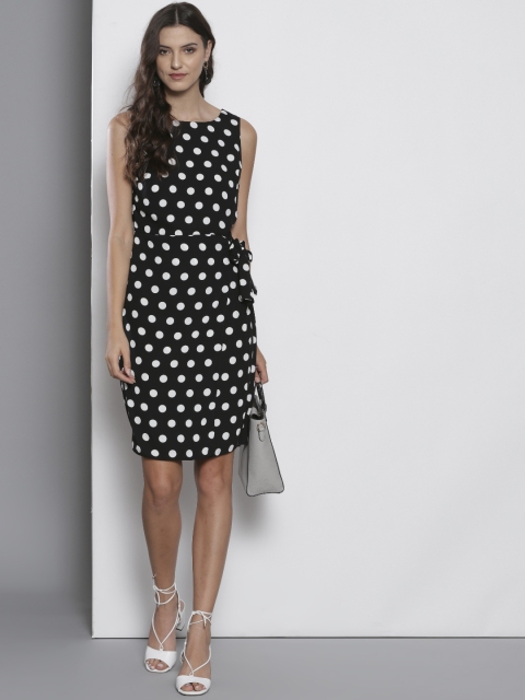

DOROTHY PERKINS Women Black & White Printed A-Line Dress