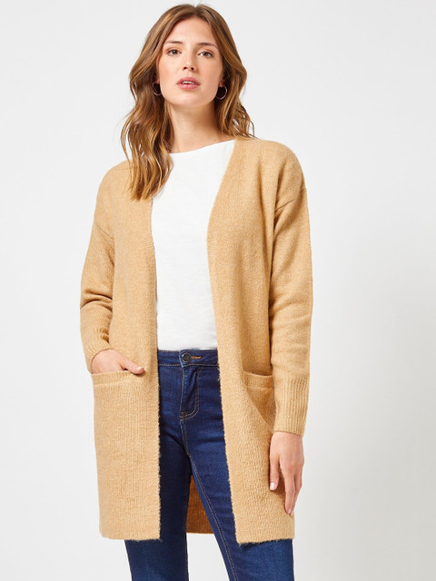 

DOROTHY PERKINS Women Beige Solid Front-Open Sweater