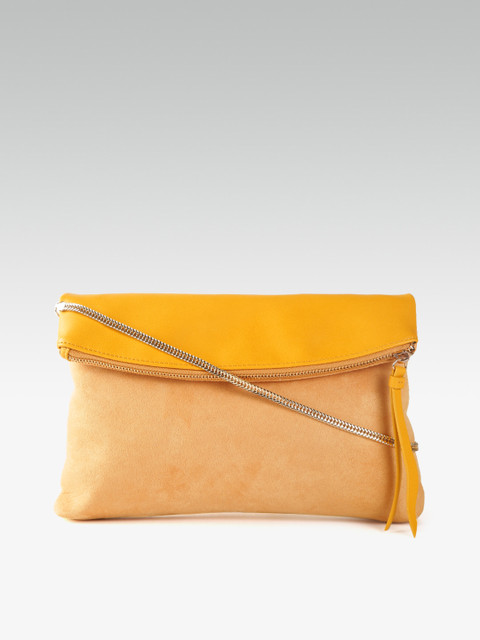 

DOROTHY PERKINS Mustard Yellow Solid Foldover Clutch
