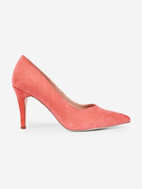 

DOROTHY PERKINS Women Coral Pink Wide Fit Solid Pumps