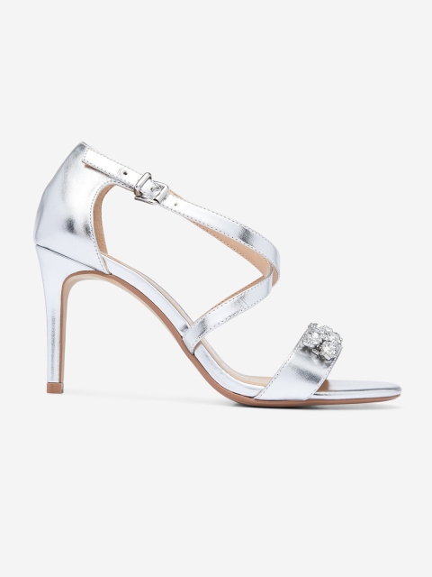 

DOROTHY PERKINS Women Silver-Toned Embellished Slim Heels