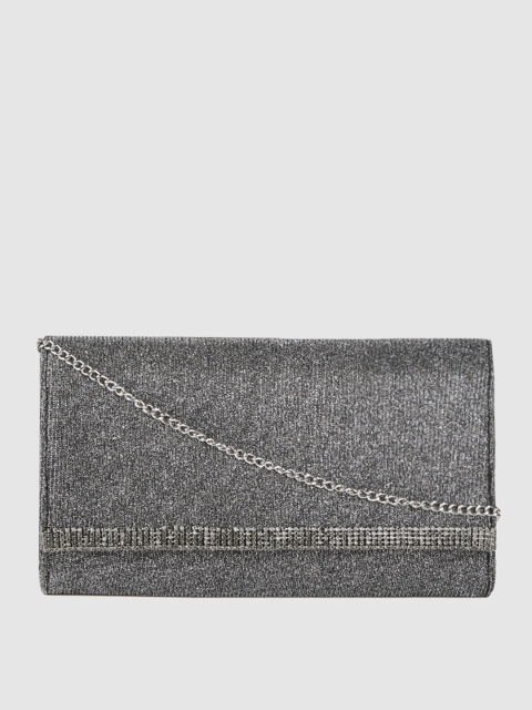 

DOROTHY PERKINS Gun Metal-Toned Shimmer Purse Clutch, Metallic