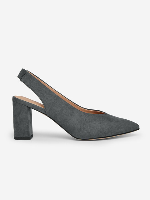 

DOROTHY PERKINS Women Charcoal Grey Solid Wide Fit Pumps