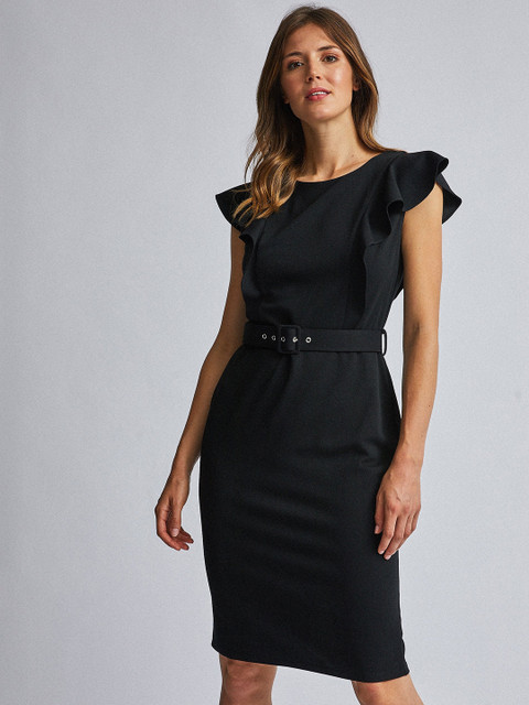 

DOROTHY PERKINS Women Black Solid Sheath Dress