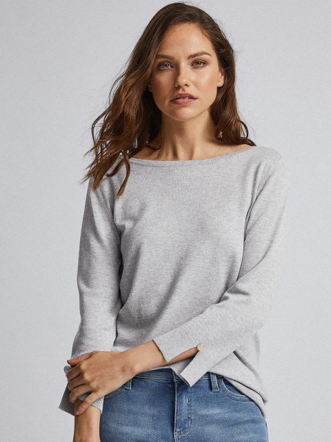 

DOROTHY PERKINS Women Grey Melange Solid Sweater