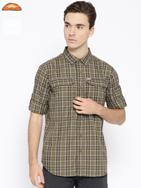 

Columbia Men Olive Green Silver Ridge 2.0 Plaid Checked Shirt