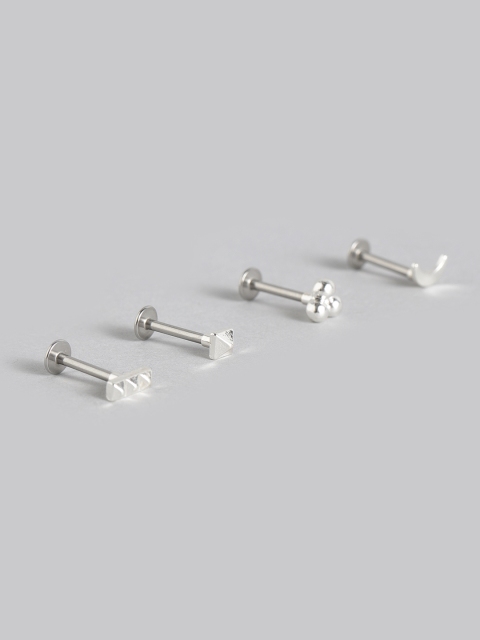 

Accessorize Set of 4 Flat Back Studs, Silver