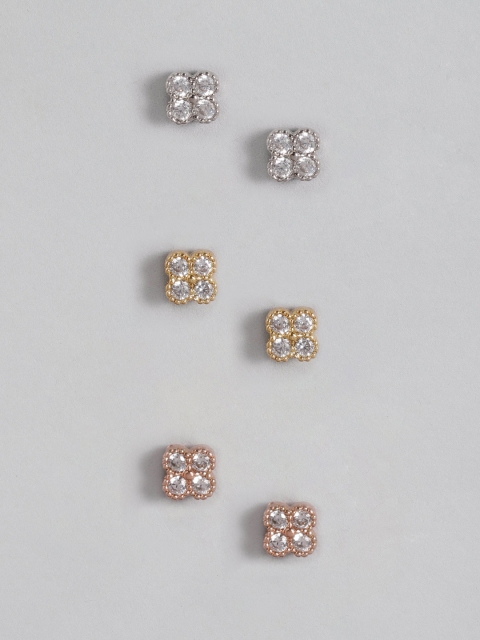 

Accessorize Women Set of 3 Gold-Plated Circular CZ Studs