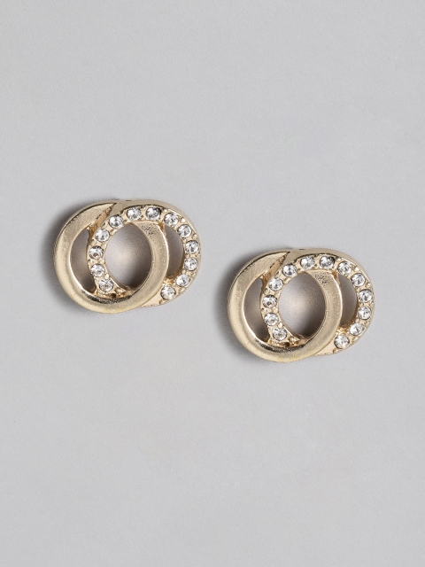 

Accessorize Gold-Toned Circular Swarovski Crystals Studs