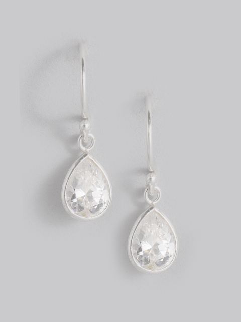 

Accessorize Sterling Silver CZ-Studded Teardrop Shaped Drop Earrings