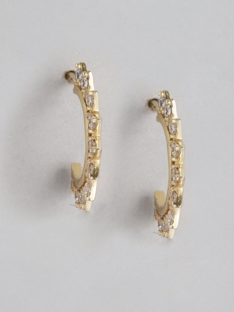 

Accessorize Gold-Plated CZ-Studded Half Hoop Earrings