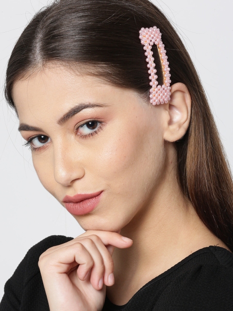 

Accessorize Women Pink Beaded Tic Tac Hair Clip